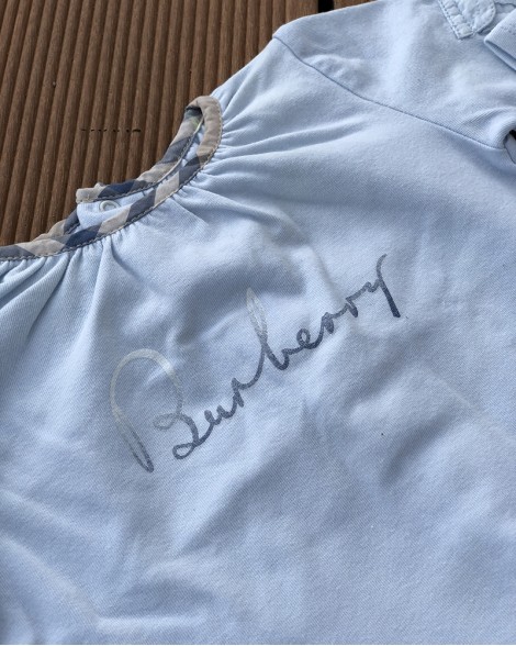 Triko dětské Burberry světle modré